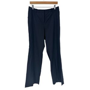 BOSS Hugo Boss Navy Pants Pinstripe Trouser Wm 12 Profession Career Virgin Wool